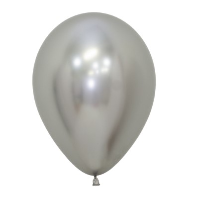 Sempertex 5" Reflex Silver Latex Balloons 50 Pack - Click Image to Close