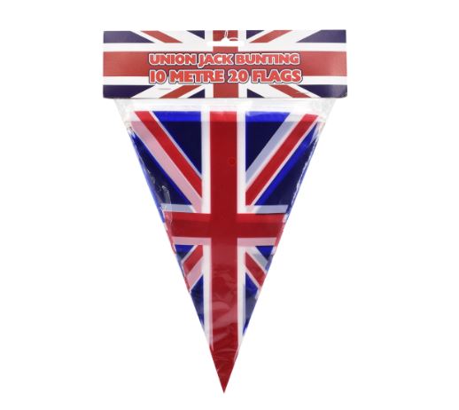 UNION JACK TRIANGULAR BUNTING 10M 20 FLAGS - Click Image to Close