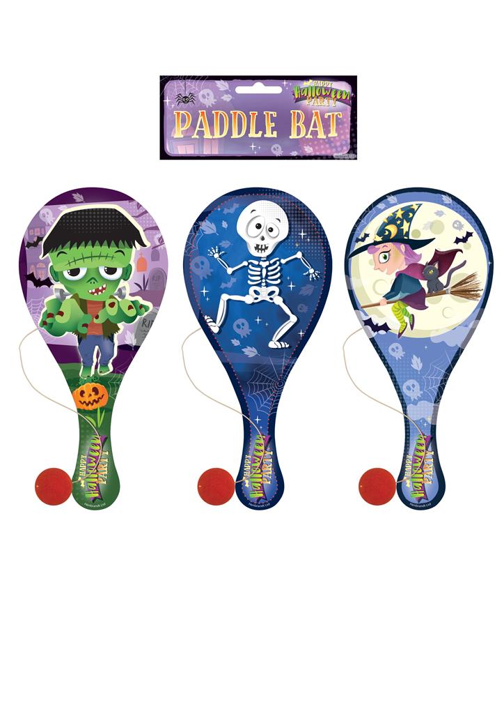 HALLOWEEN WOODEN BAT & BALL 22CM - Click Image to Close