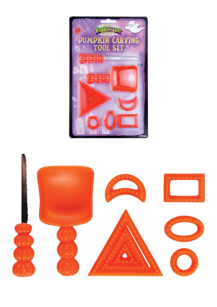 Halloween Pumpkin Carving Kit Tool Set 9 Pack - Click Image to Close