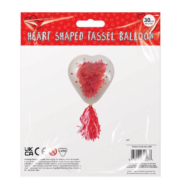 Heart-Shaped Tassel Balloon - Click Image to Close