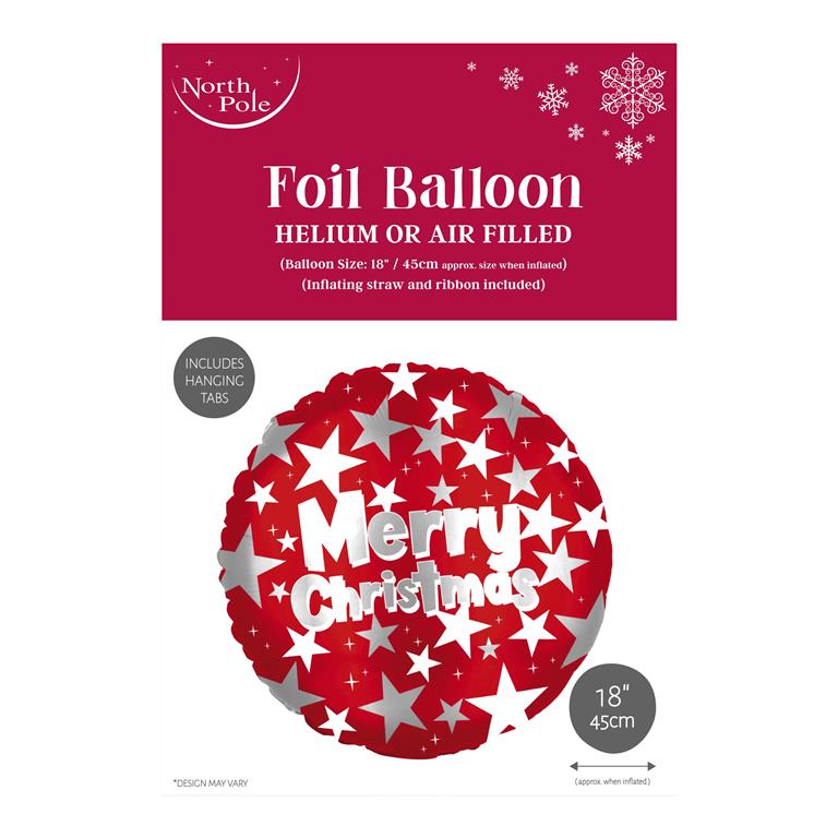 Christmas 18" Merry Xmas Foil Balloon - Click Image to Close
