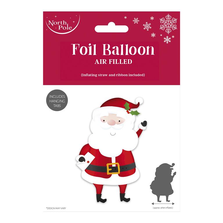 Christmas Santa Standing Foil Balloon 69X47Cm - Click Image to Close