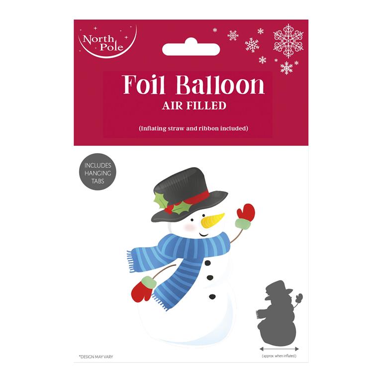 Christmas Snowman Standing Foil Balloon 66X46Cm 48 - Click Image to Close