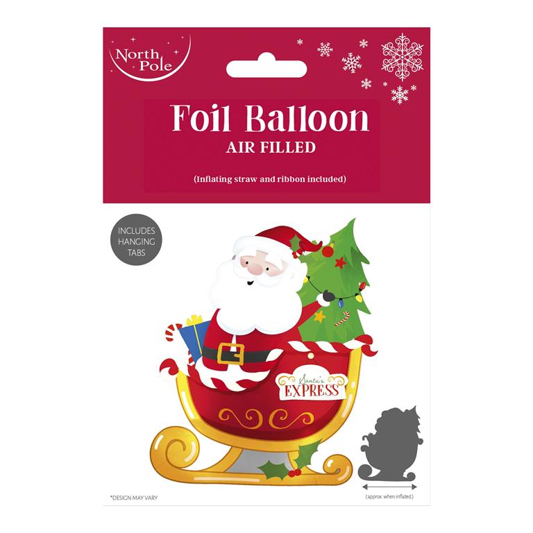 Christmas Sleigh Standing Foil Balloon 60X64Cm - Click Image to Close