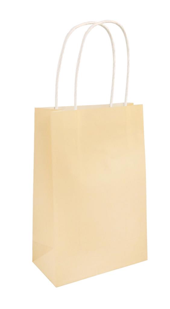 Ivory Paper Party Bag With Handles 14 x 21 x 7cm - Click Image to Close
